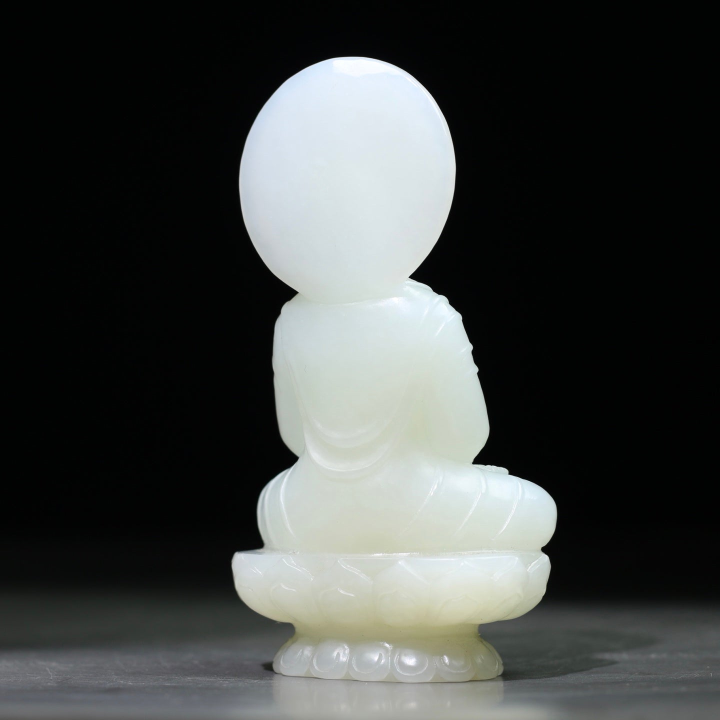 A1862 High Quality Chinese White Hetian Jade Carved Siddhartha Buddha Statue