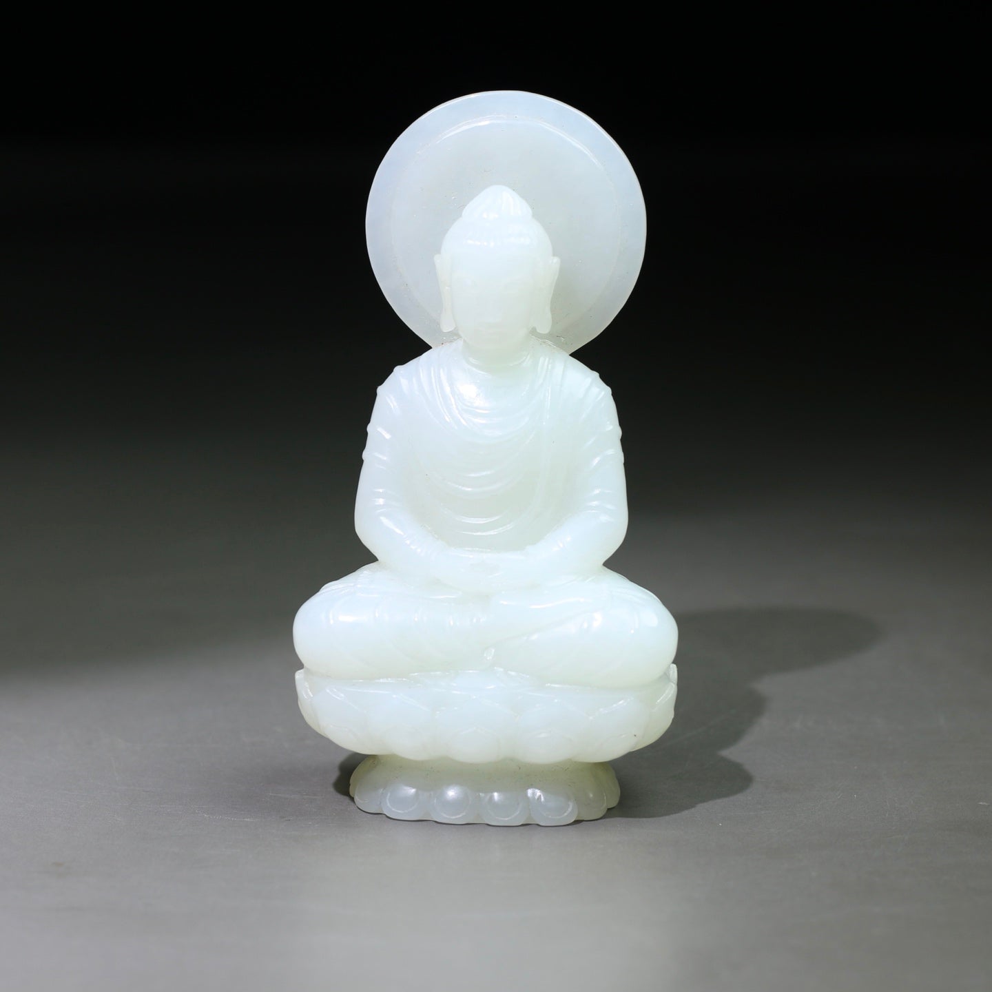 A1862 High Quality Chinese White Hetian Jade Carved Siddhartha Buddha Statue