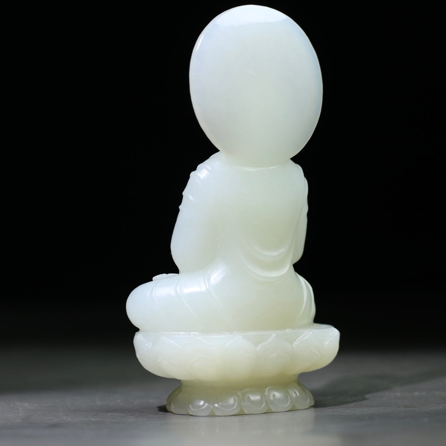 A1862 High Quality Chinese White Hetian Jade Carved Siddhartha Buddha Statue