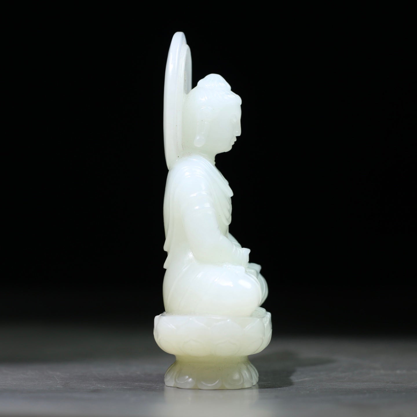 A1862 High Quality Chinese White Hetian Jade Carved Siddhartha Buddha Statue