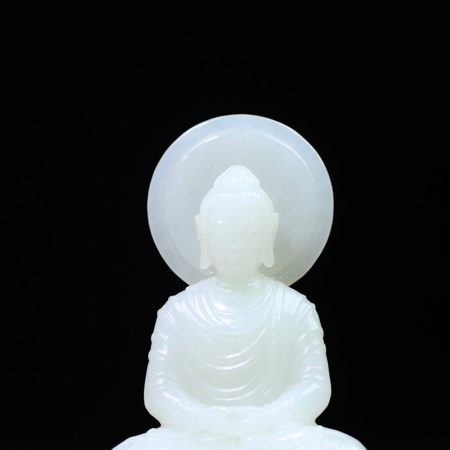 A1862 High Quality Chinese White Hetian Jade Carved Siddhartha Buddha Statue