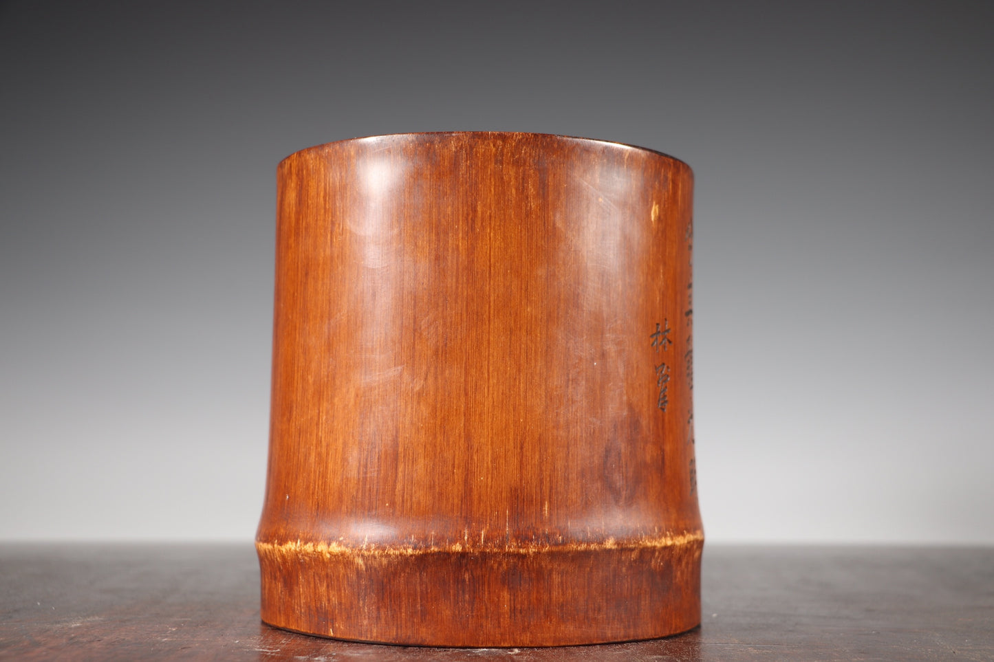 A1869 Vintage Chinese Bamboo Poetic Prose Brush Pot