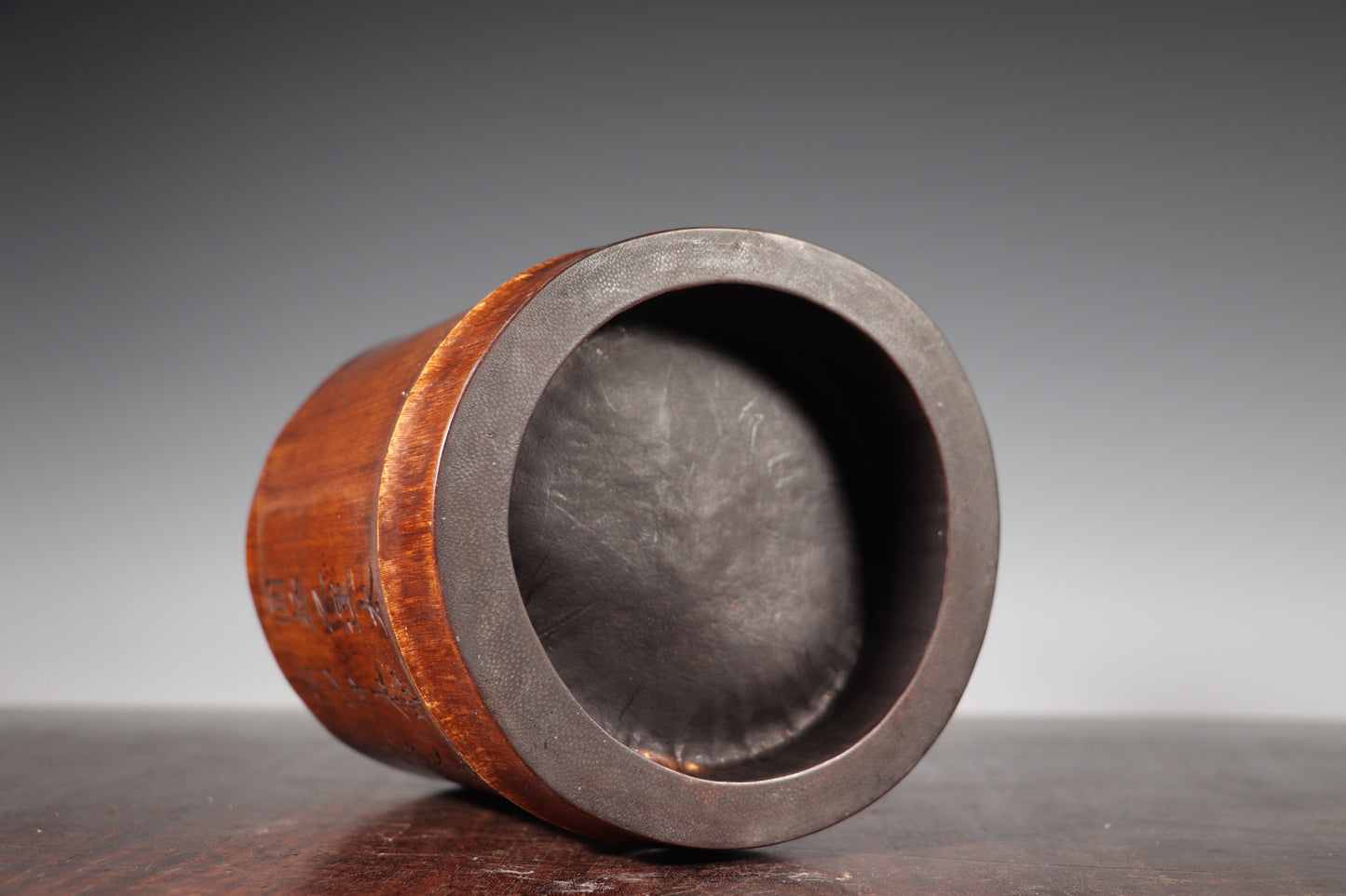 A1869 Vintage Chinese Bamboo Poetic Prose Brush Pot