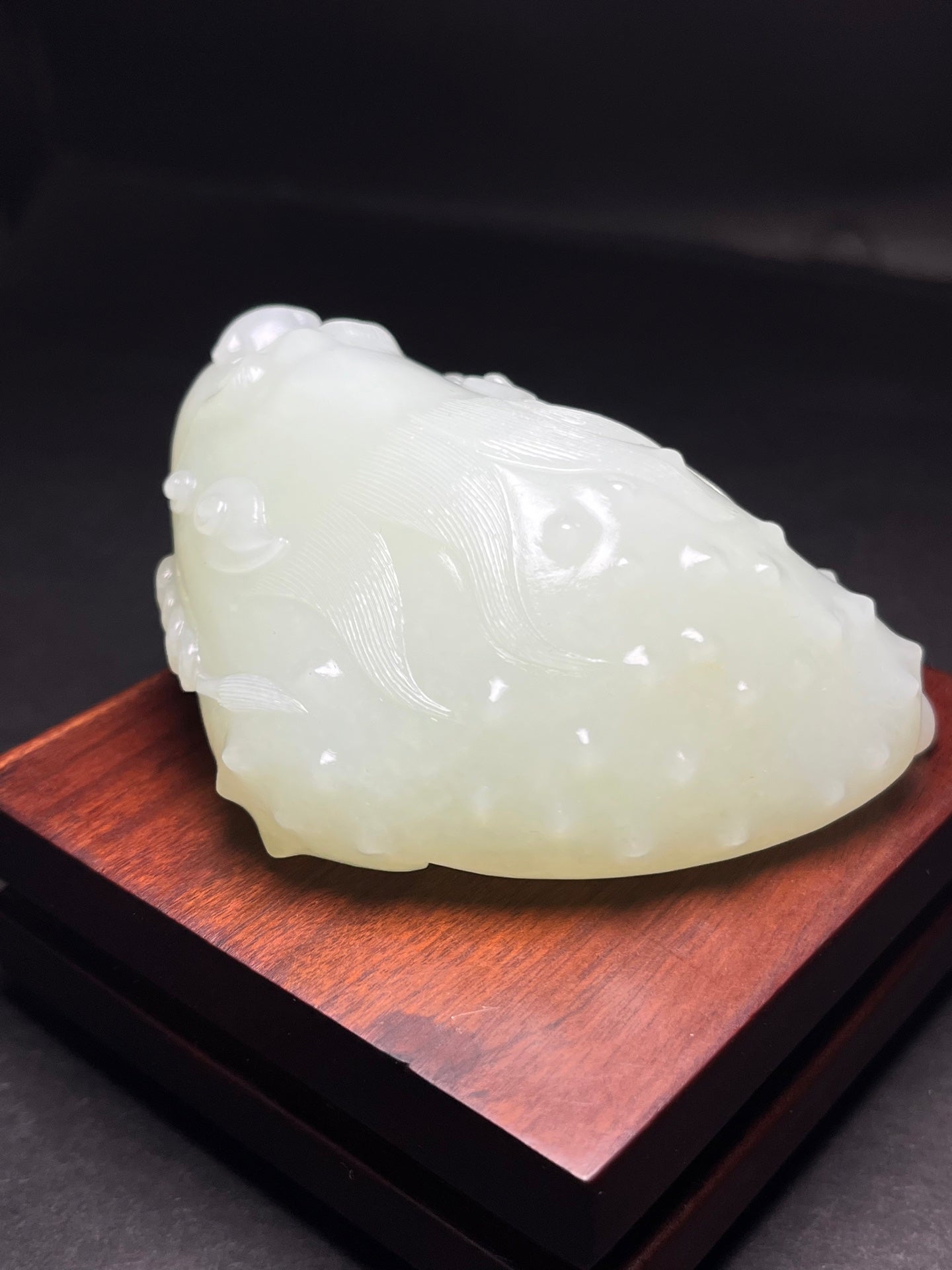 A1875 Superb Chinese Hetian Jade Carved Fortune Toad Statue
