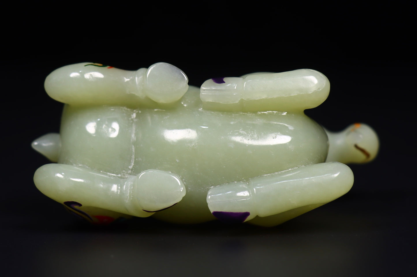 A1899 Chinese Gilt Gold Colored Drawing Hetian Jade Carved Fortune Sheep Statue