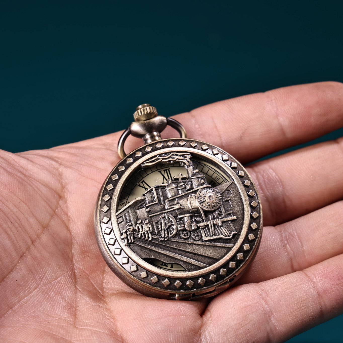 A1908 Vintage Copper Mechanical Pocket Watch