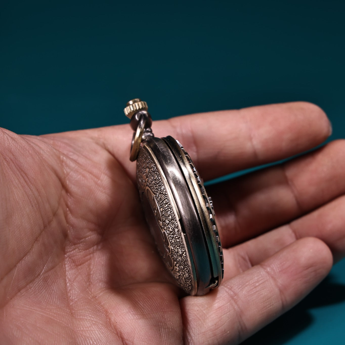 A1908 Vintage Copper Mechanical Pocket Watch