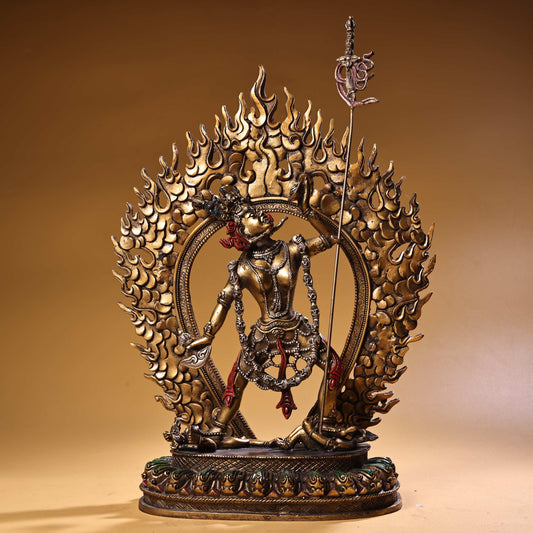 A1911 Tibetan Buddhism Gilt Gold Copper Buddha Statue