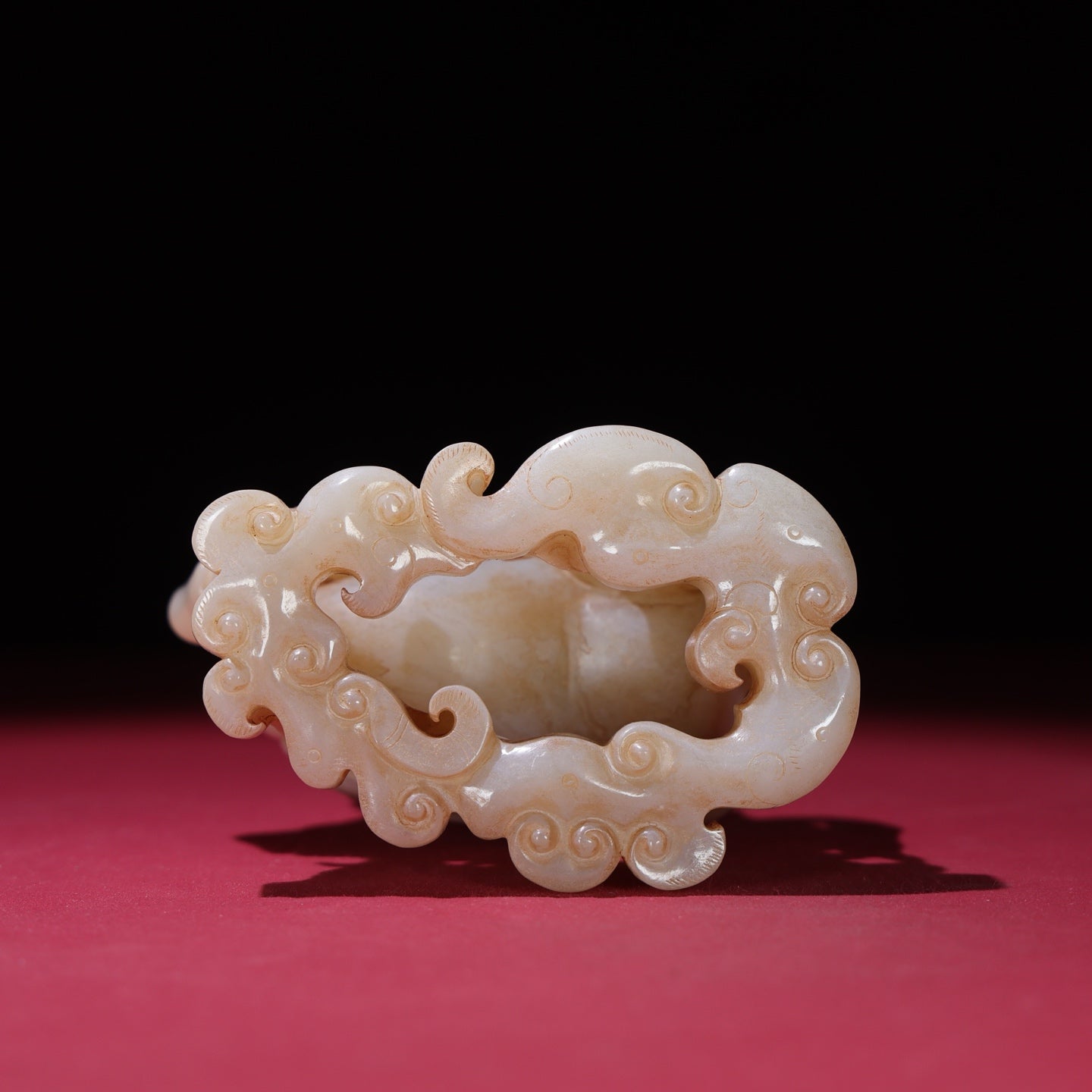 A1925 High Quality Chinese Hetian Jade Carved Fortune Deer & Figure Statue