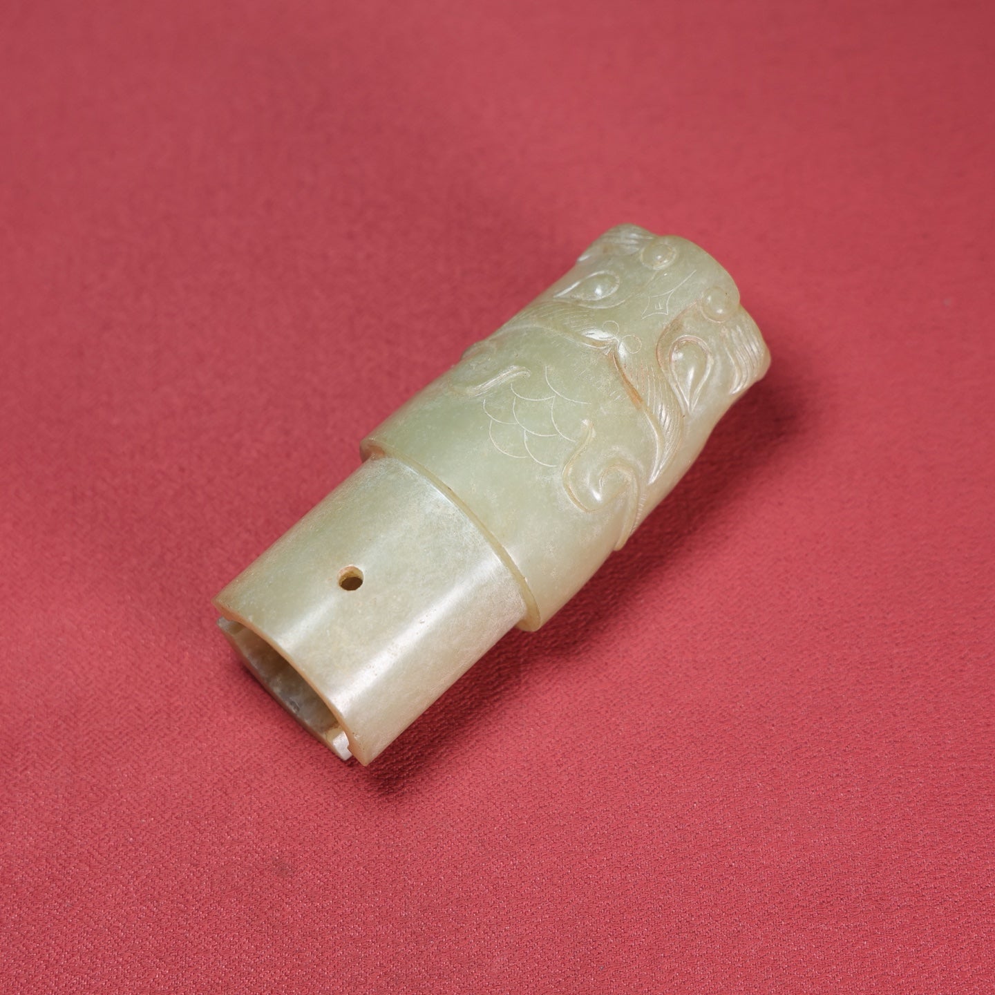 A1936 Vintage Chinese Hetian Jade Beast Head Pendant