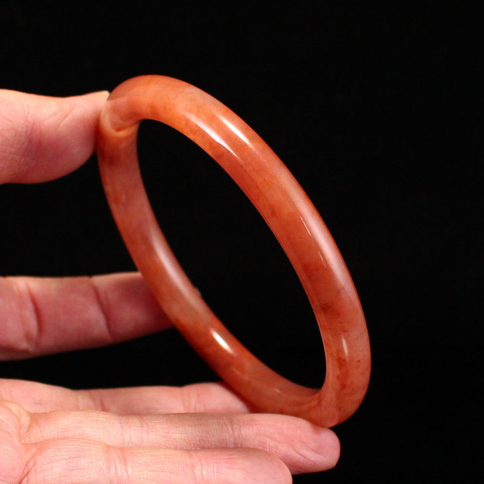 A1962 Inside Diameter 65 MM Natural Quartzite Pink Taohuayu Bracelet