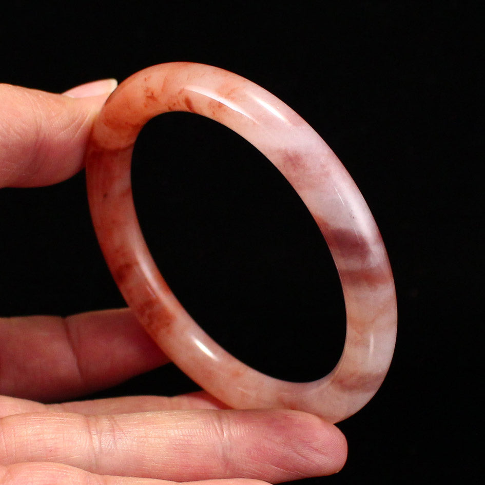A1964 Inside Diameter 55 MM Natural Quartzite Pink Taohuayu Bracelet