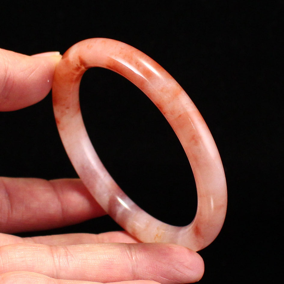 A1964 Inside Diameter 55 MM Natural Quartzite Pink Taohuayu Bracelet
