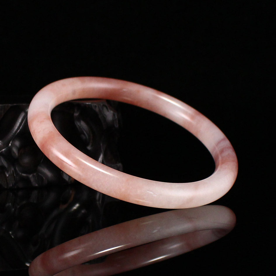 A1966 Inside Diameter 61.5 MM Natural Quartzite Pink Taohuayu Bracelet