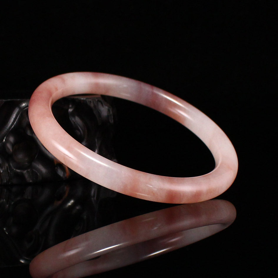 A1966 Inside Diameter 61.5 MM Natural Quartzite Pink Taohuayu Bracelet