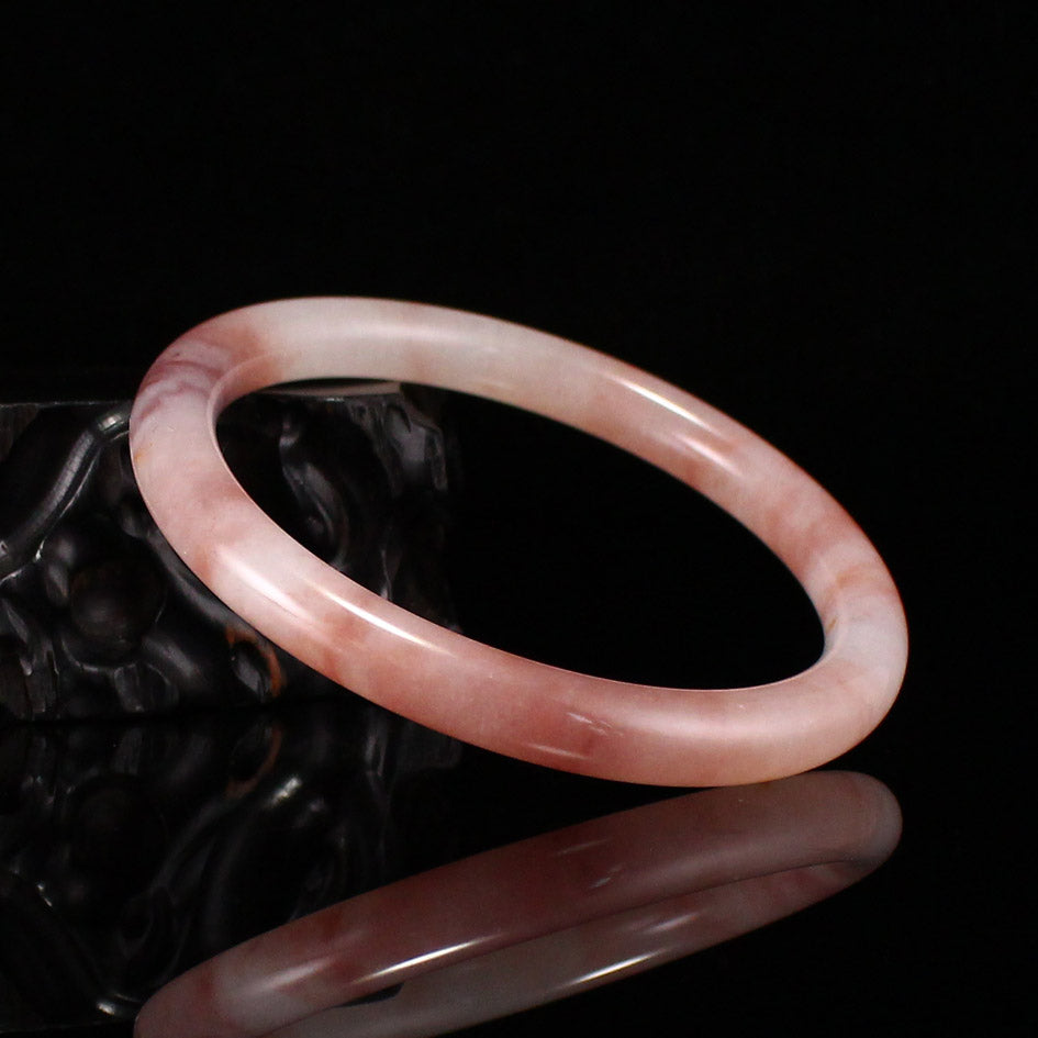 A1966 Inside Diameter 61.5 MM Natural Quartzite Pink Taohuayu Bracelet