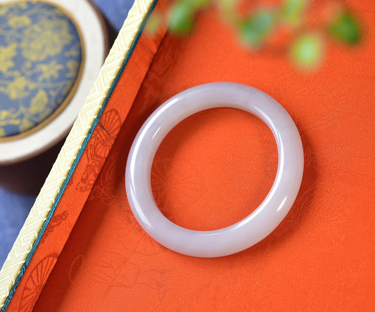 A1983 Inside Diameter 58.3 MM Superb Chinese Light Purple Hetian Jade Bracelet