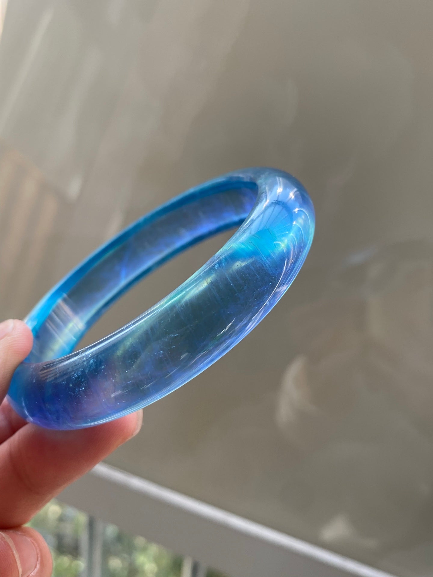 A2034 Inside Diameter 60.4 MM Beautiful Aquamarine Bracelet