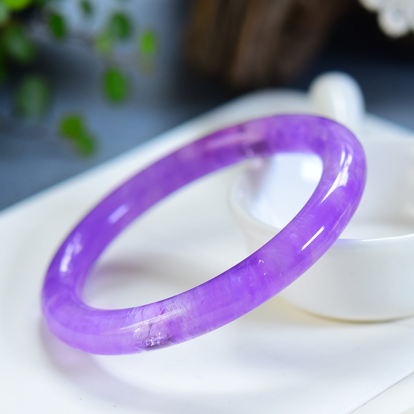 A2045 Inside Diameter 58 MM Natural Amethyst Bracelet