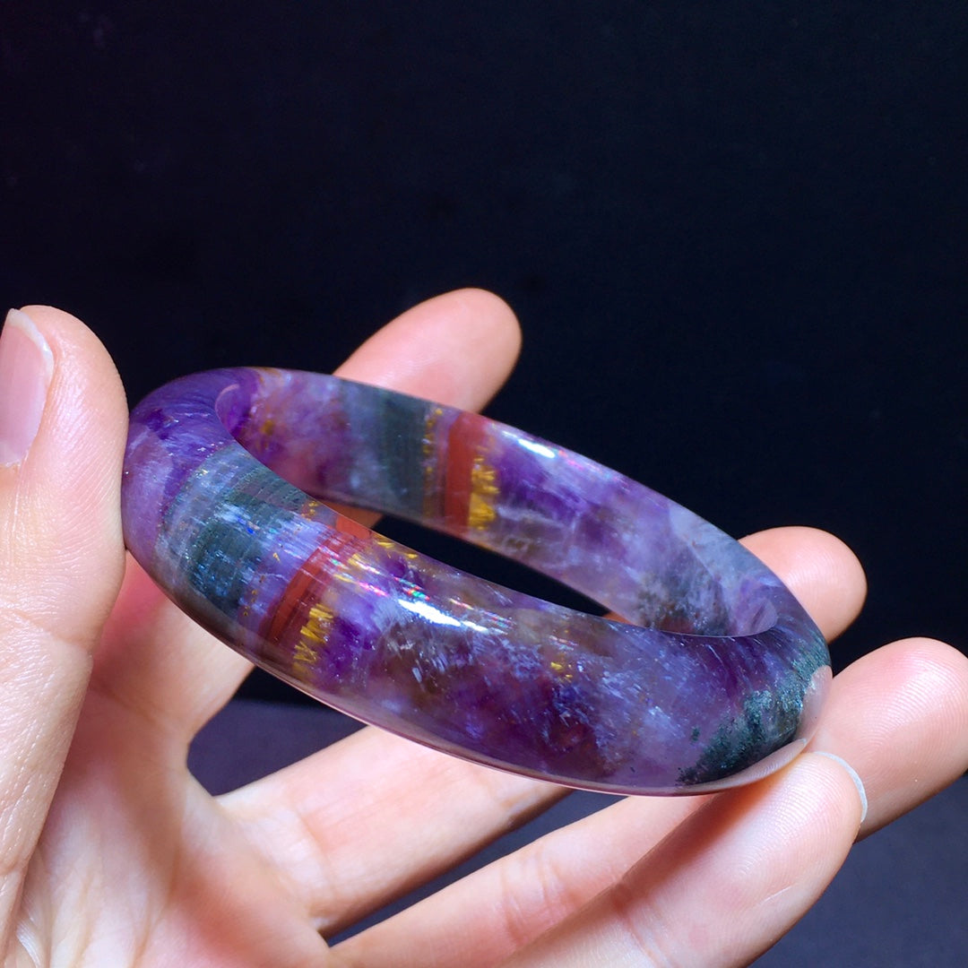 A2049 Inside Diameter 55.2 MM Exquisite Purple titanium crystal Bracelet