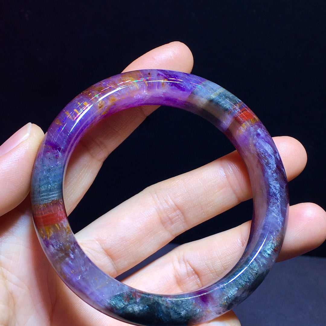 A2049 Inside Diameter 55.2 MM Exquisite Purple titanium crystal Bracelet