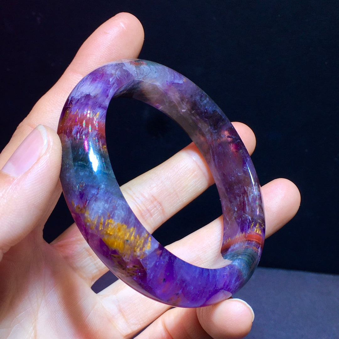 A2049 Inside Diameter 55.2 MM Exquisite Purple titanium crystal Bracelet