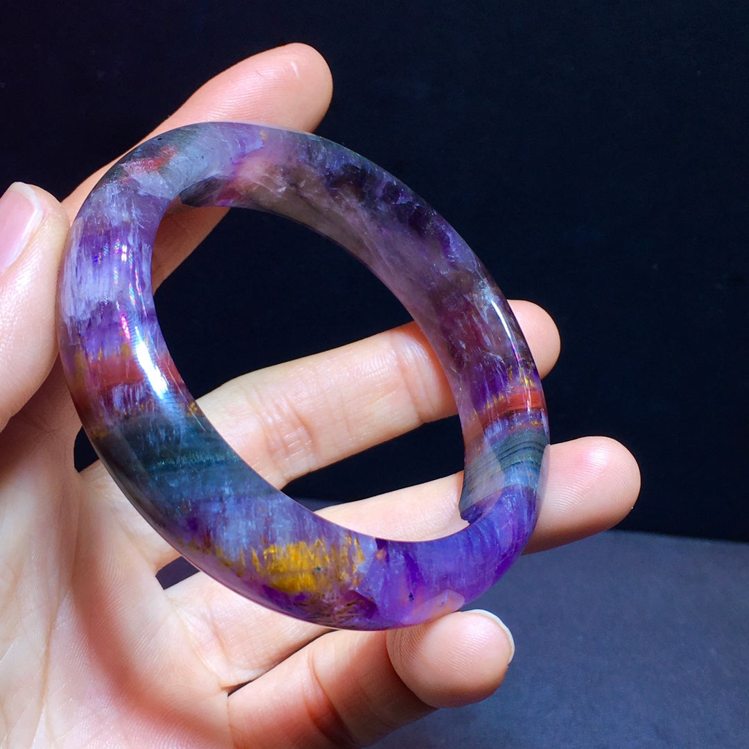 A2049 Inside Diameter 55.2 MM Exquisite Purple titanium crystal Bracelet