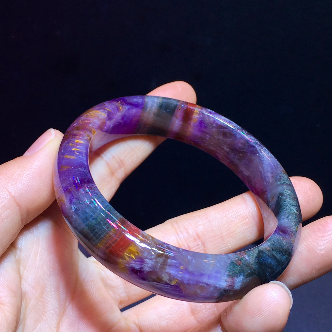 A2049 Inside Diameter 55.2 MM Exquisite Purple titanium crystal Bracelet