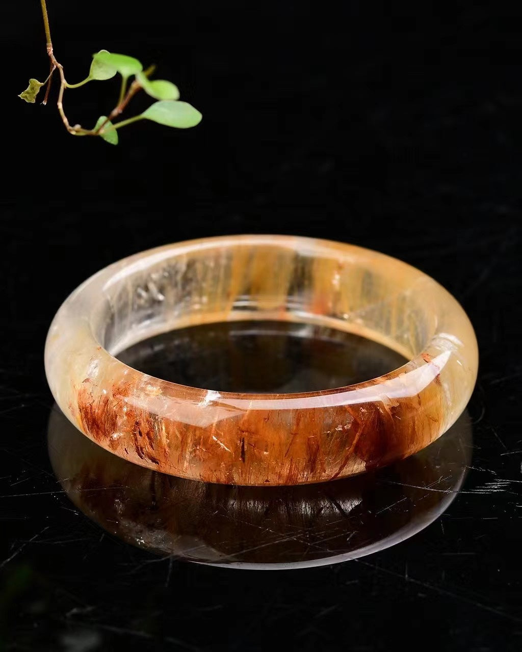 A2068 Inside Diameter 55 MM Beautiful Rutilated Quartz Bracelet