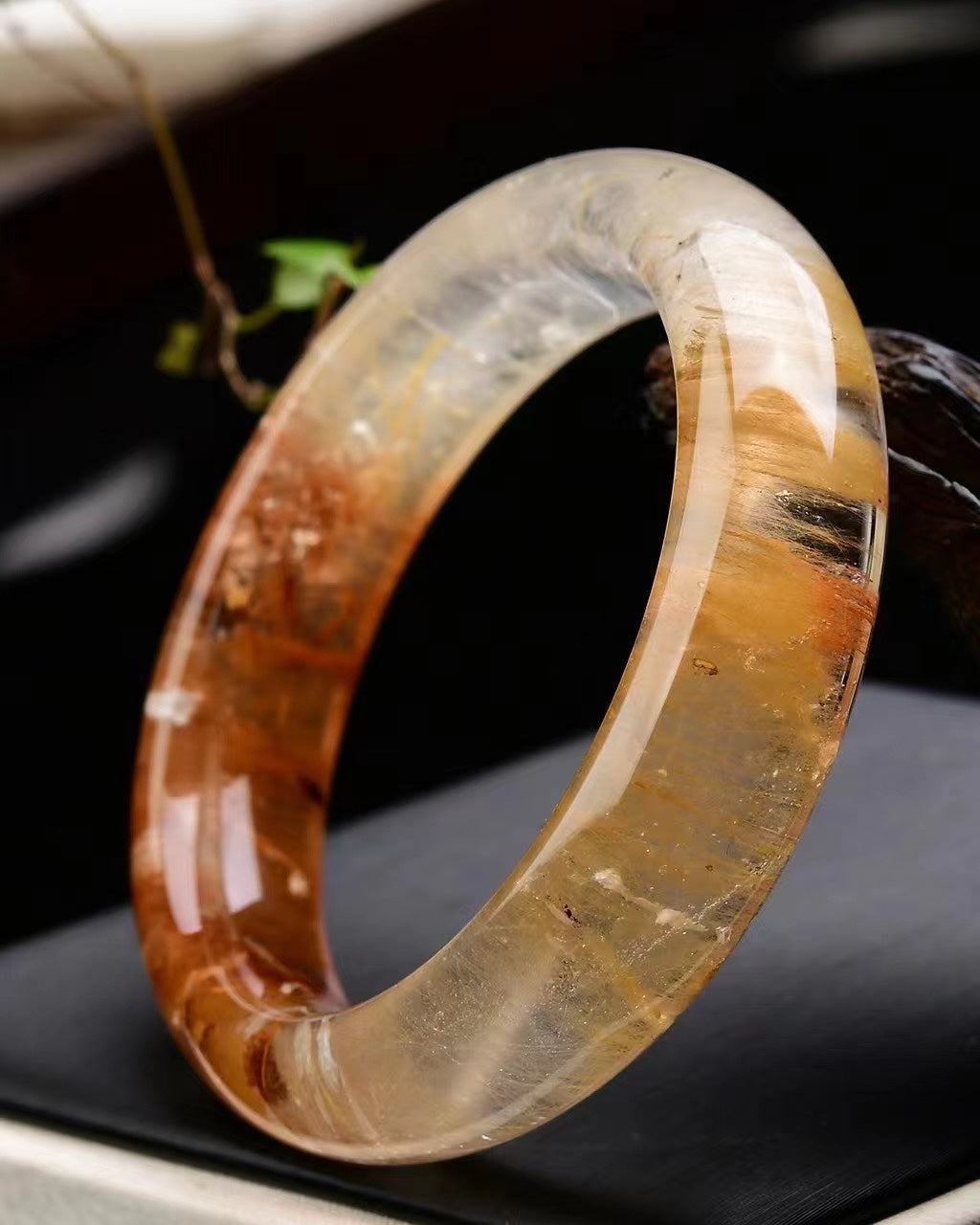 A2068 Inside Diameter 55 MM Beautiful Rutilated Quartz Bracelet