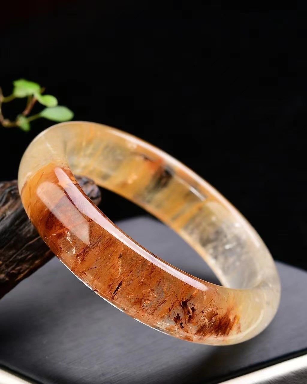 A2068 Inside Diameter 55 MM Beautiful Rutilated Quartz Bracelet
