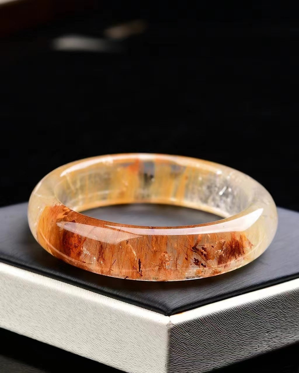 A2068 Inside Diameter 55 MM Beautiful Rutilated Quartz Bracelet