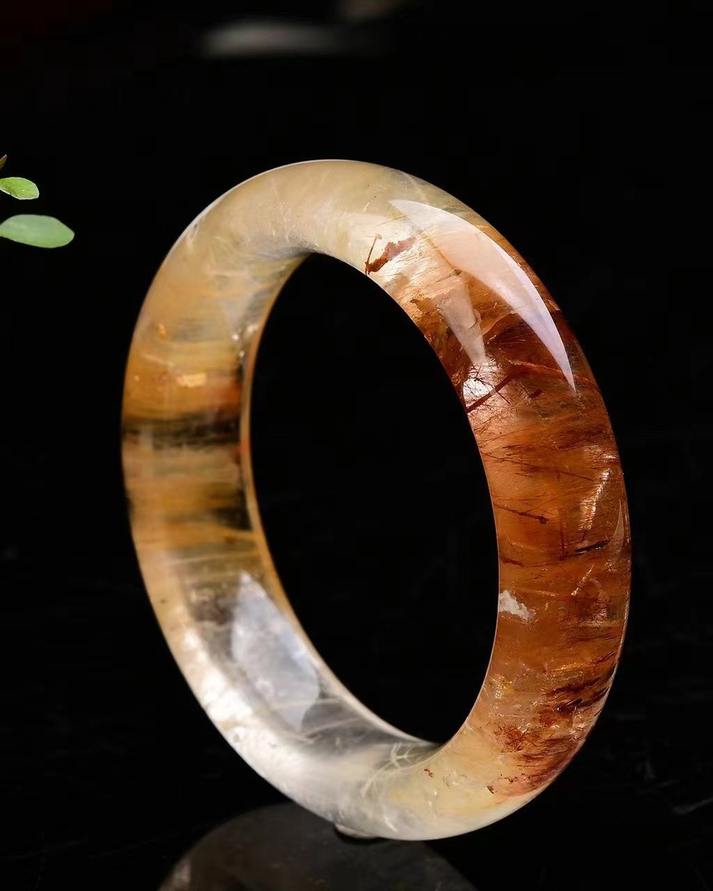 A2068 Inside Diameter 55 MM Beautiful Rutilated Quartz Bracelet