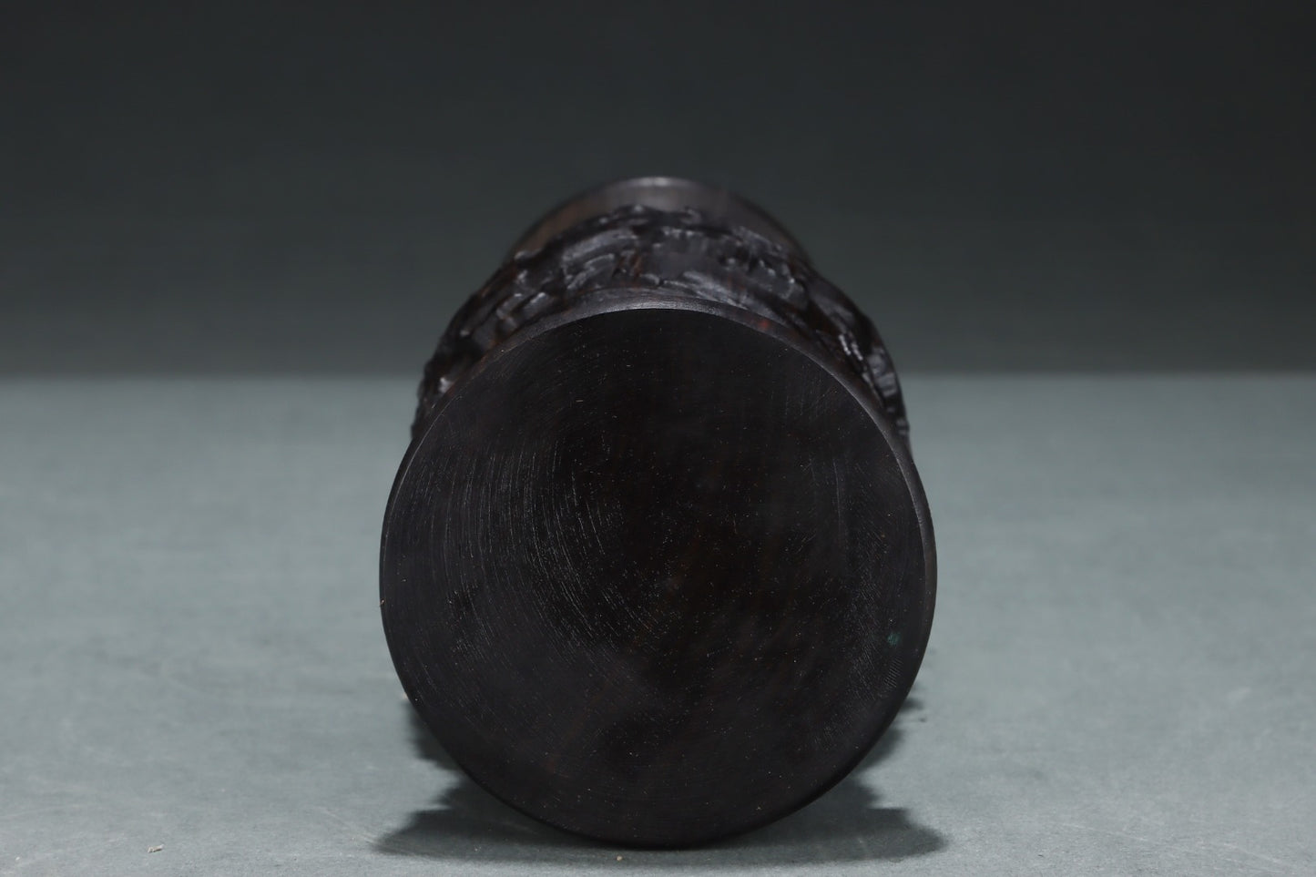 A2140 Old Chinese Chenxiang Wood Low Relief Eight Horse Vase