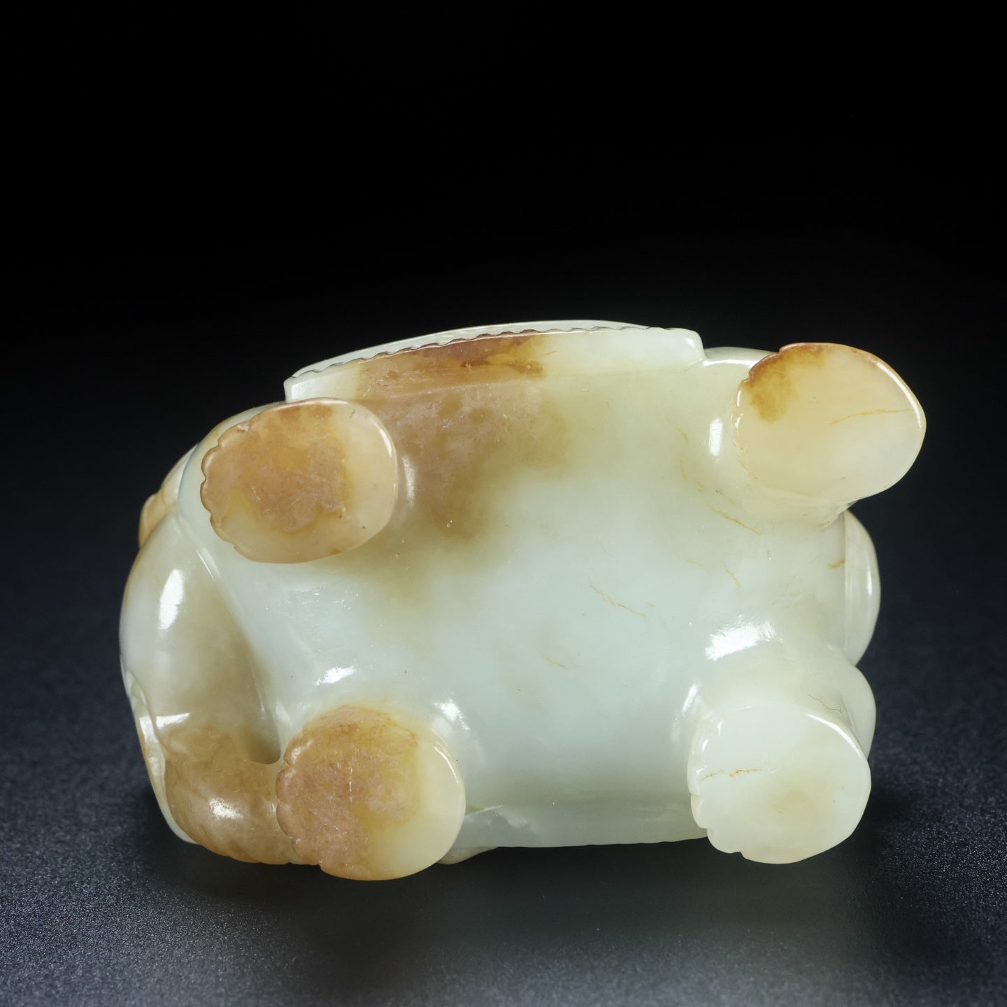 A2148 Superb Chinese Hetian Jade Carved Elephant &amp; Monkey Statue