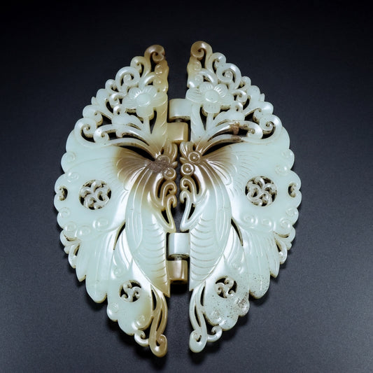 A2158 Superb Chinese Hetian Jade Butterfly Jade Bi