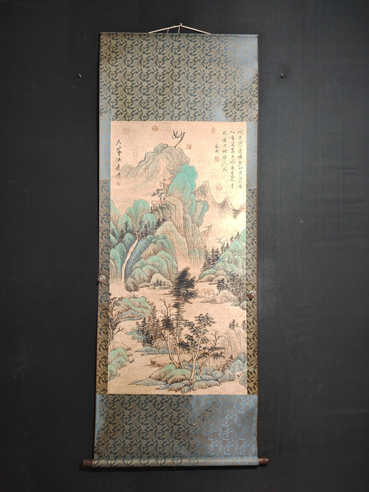 A2185 Chinese Watercolour On Xuan Paper Mountain River Scene Design Painting - Wen Hui Ming