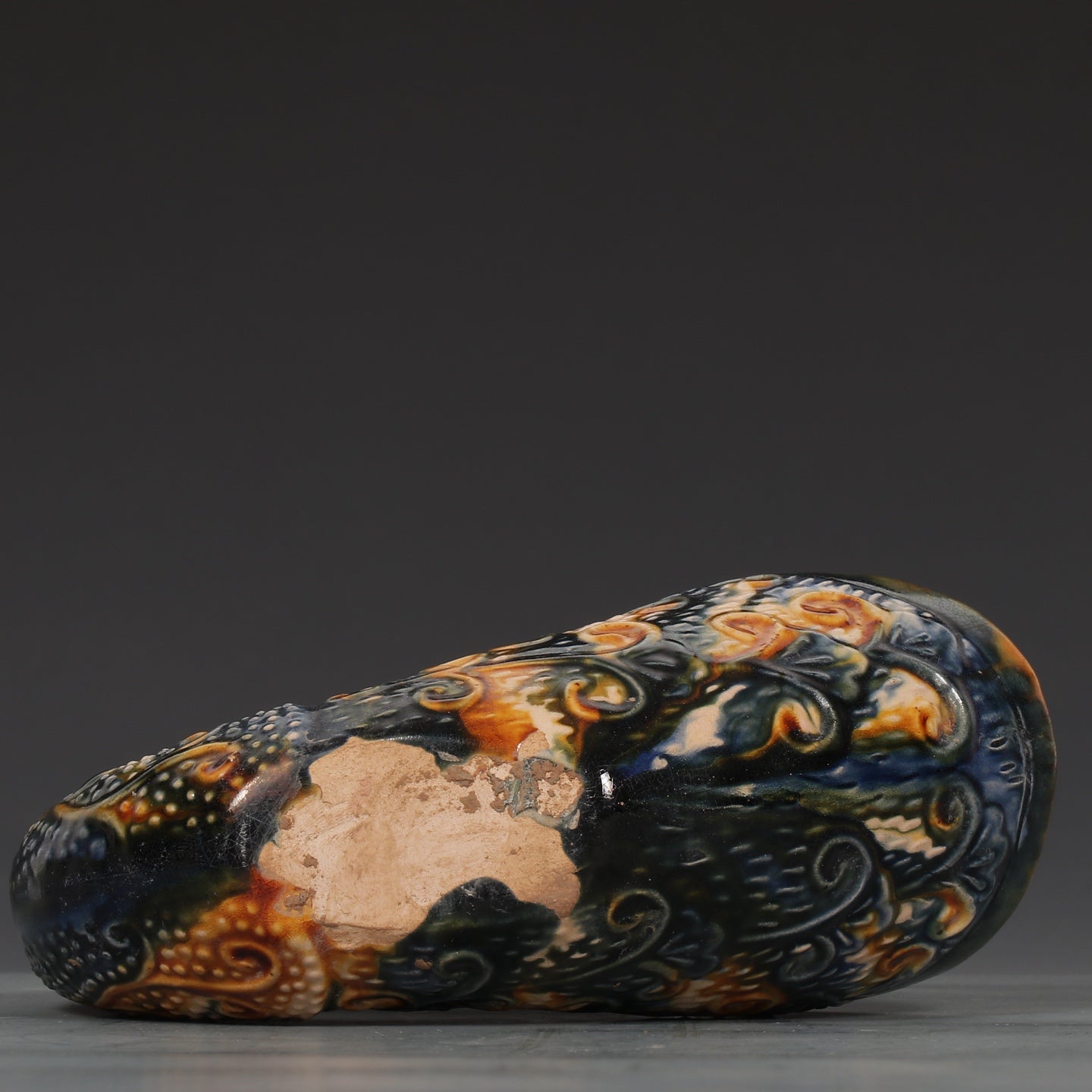 A2196 Vintage Chinese Tang San Cai Porcelain Peacock Cup
