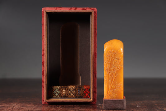 A2197 Vintage Chinese Tianhuang Stone Low Relief Figure Seal
