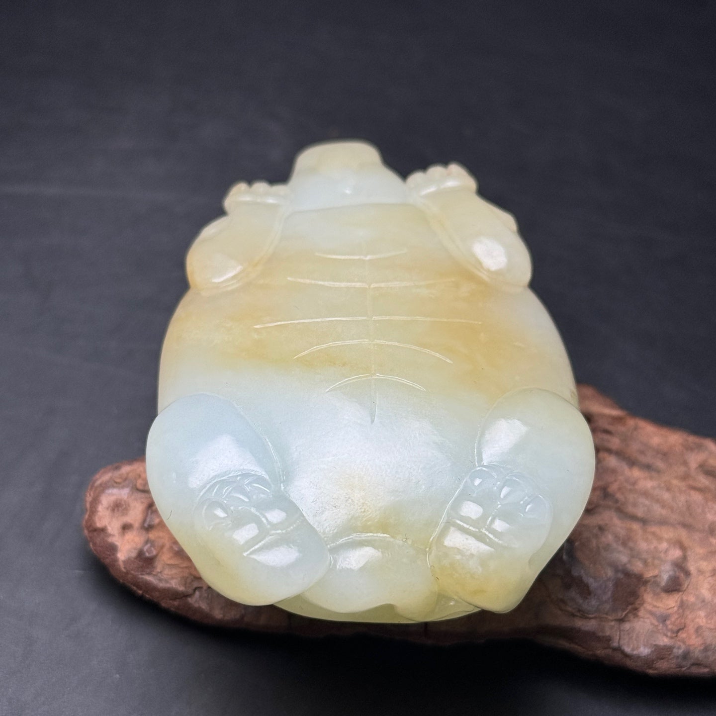 A2218 Superb Chinese Hetian Jade Carved Dragon Turtle Statue