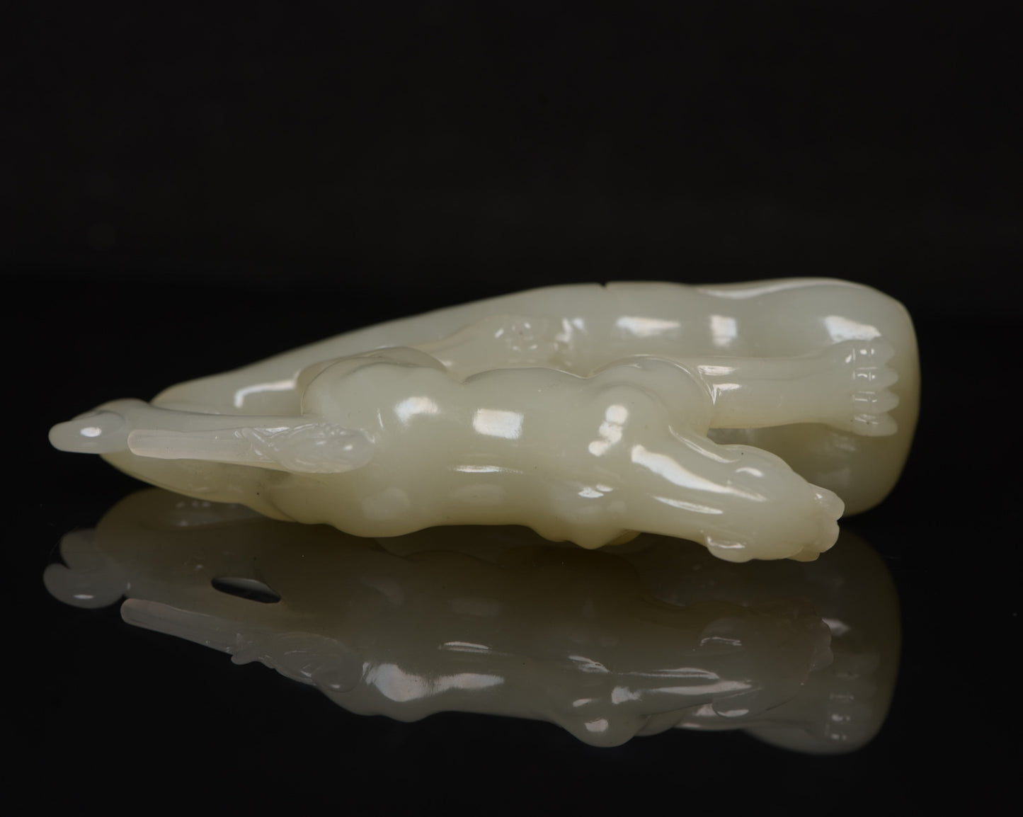 A2231 Superb Chinese Hetian Jade Carved Tiger Statue