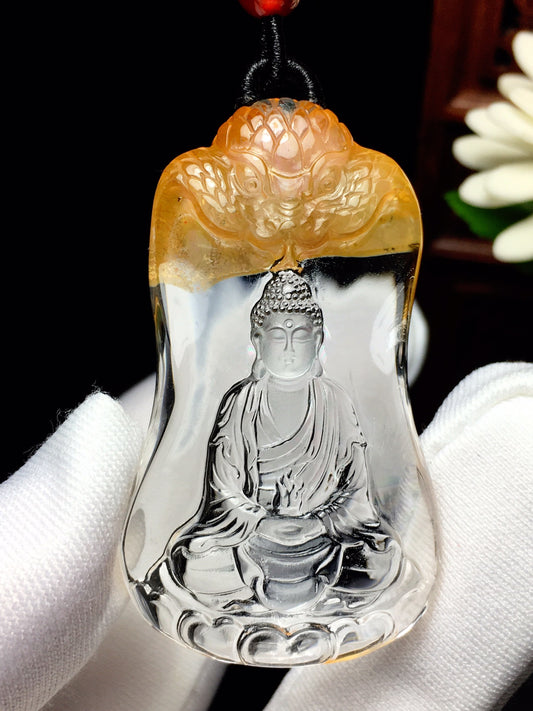 A2247 Exquisite Crystal Carved Siddhartha Buddha Pendant