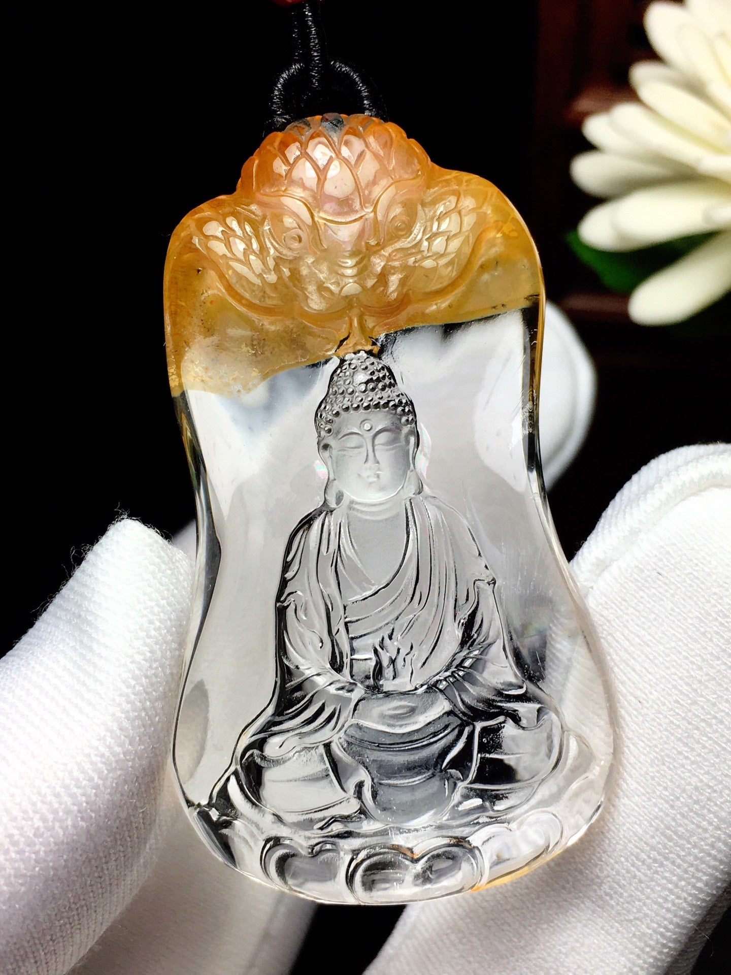 A2247 Exquisite Crystal Carved Siddhartha Buddha Pendant