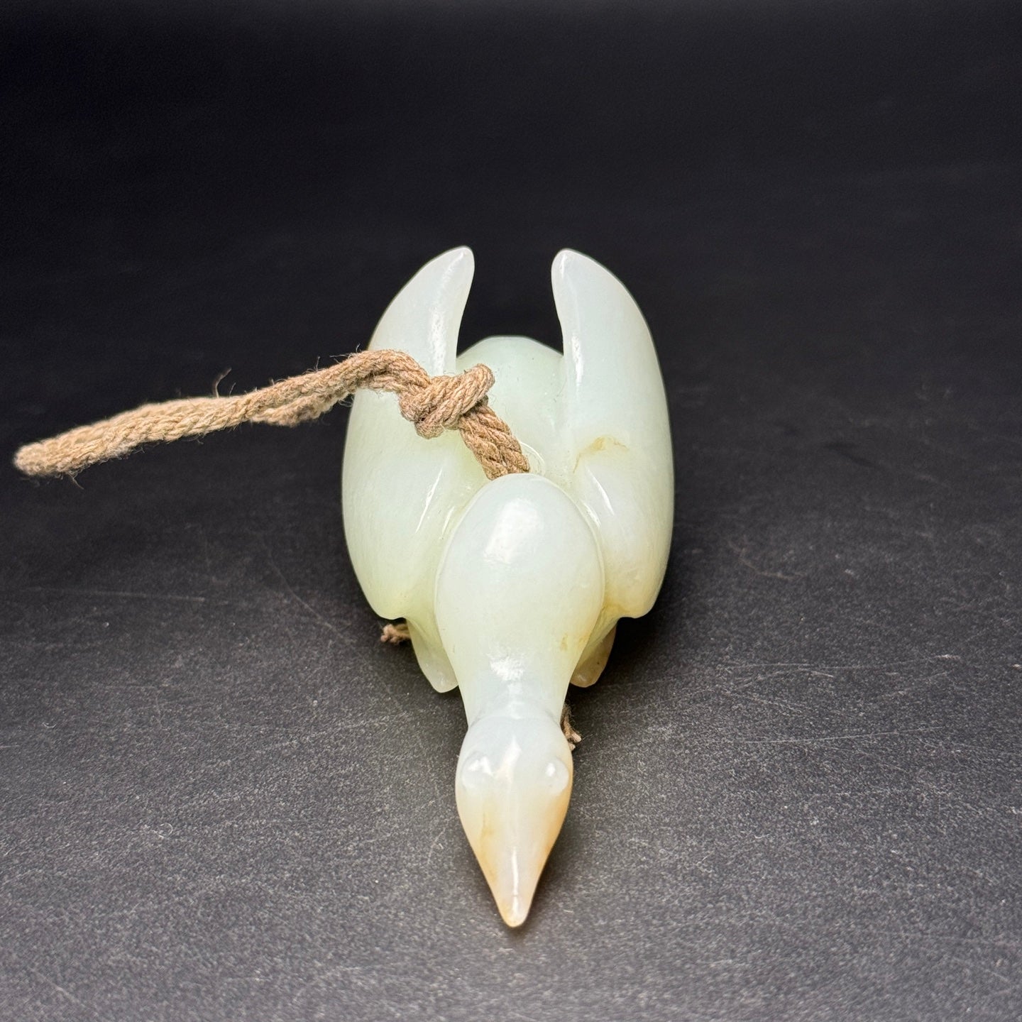 A2253 Chinese Natural Hetian Jade Carved Swan Statue