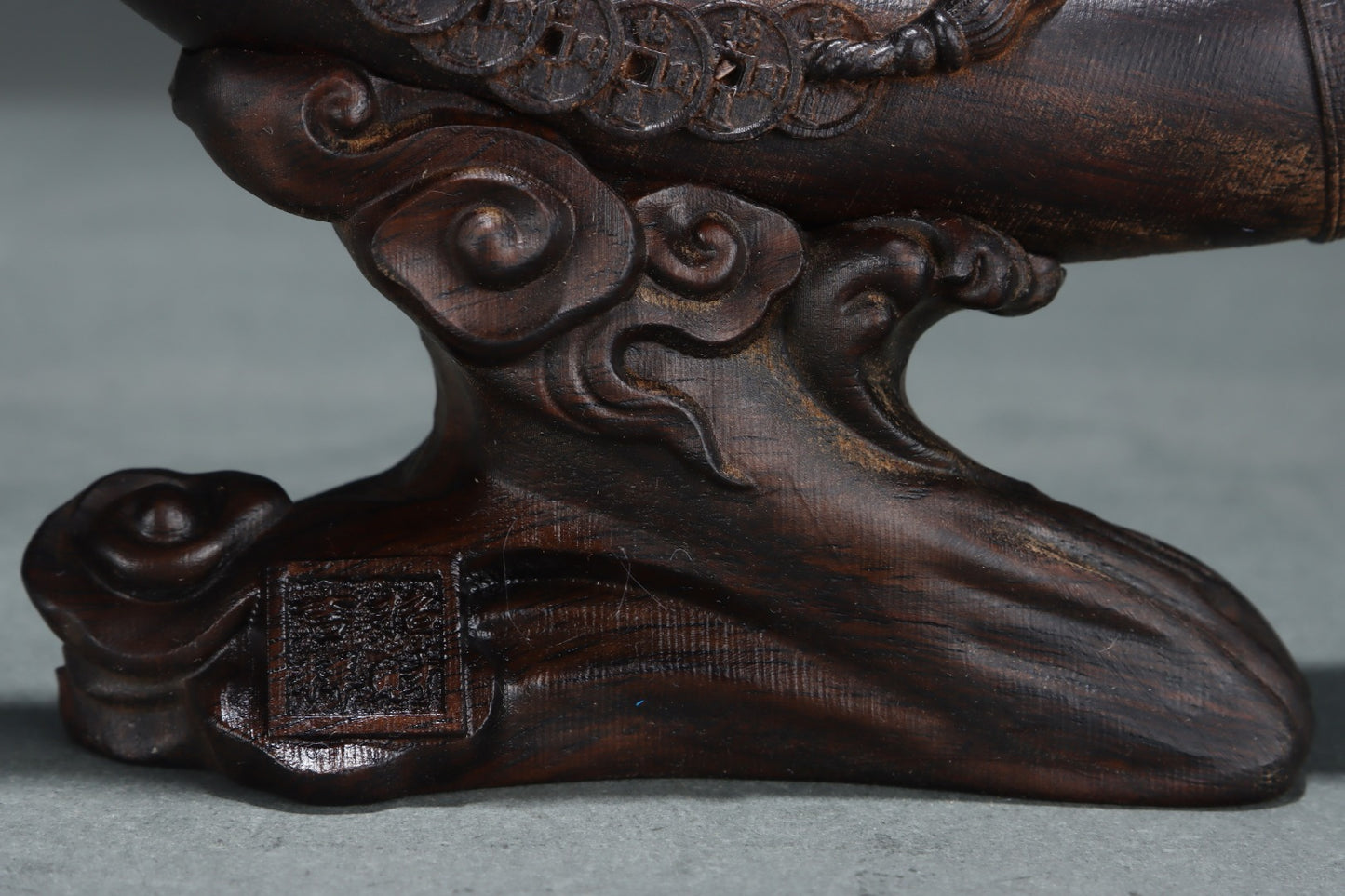 A2262 Vintage Chinese Chenxiang Wood Carved Elephant Statue
