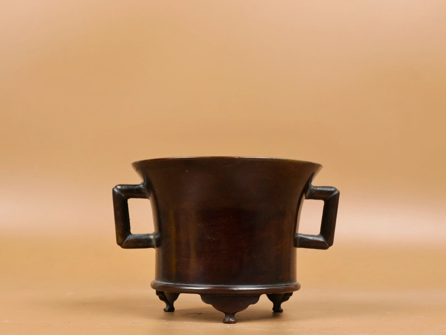 A2268 Vintage Chinese Copper Double Ear Incense Burner