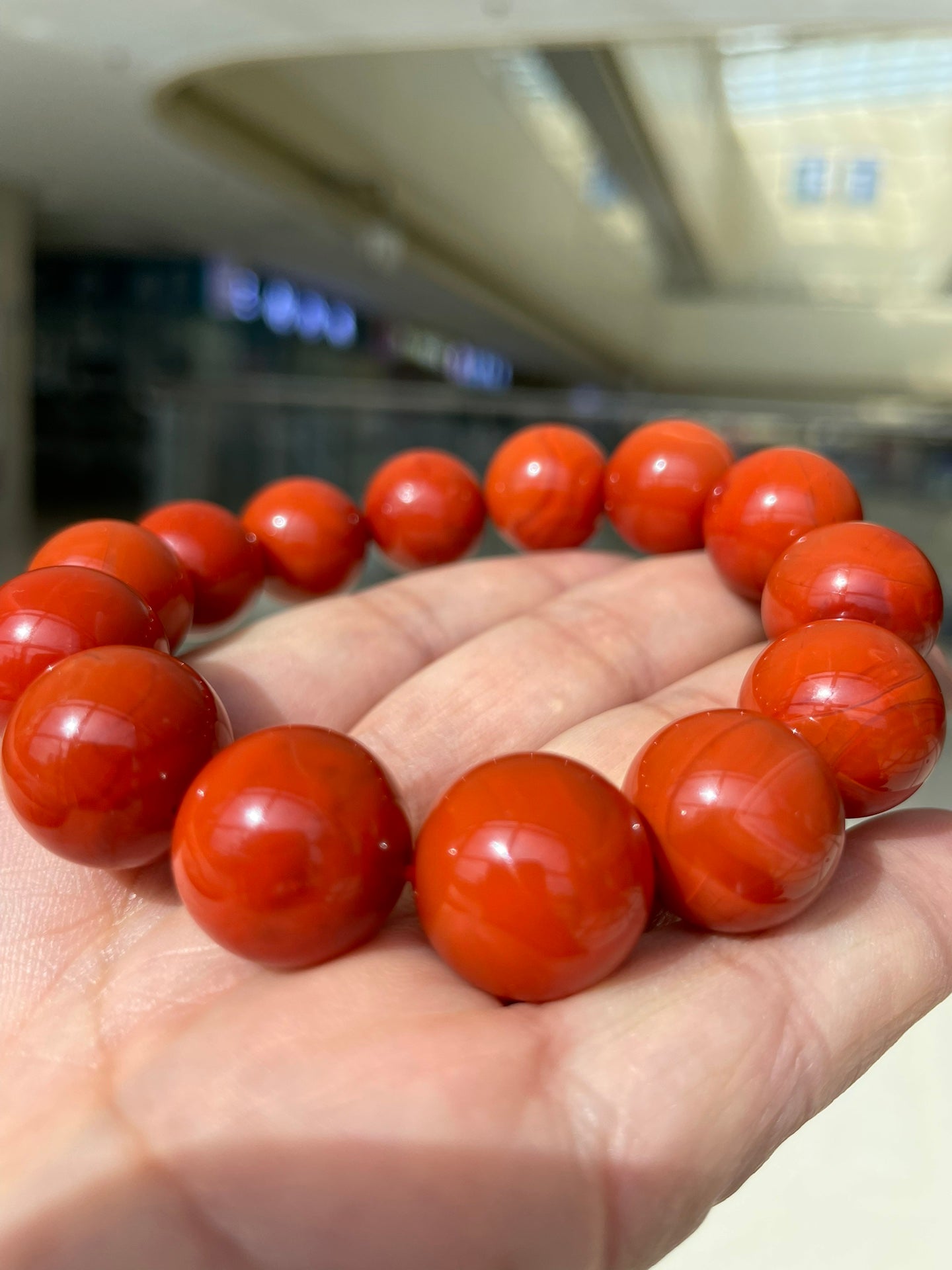 A2278 Hand Woven Beautiful Chinese Nanhong Agate Beads Bracelet
