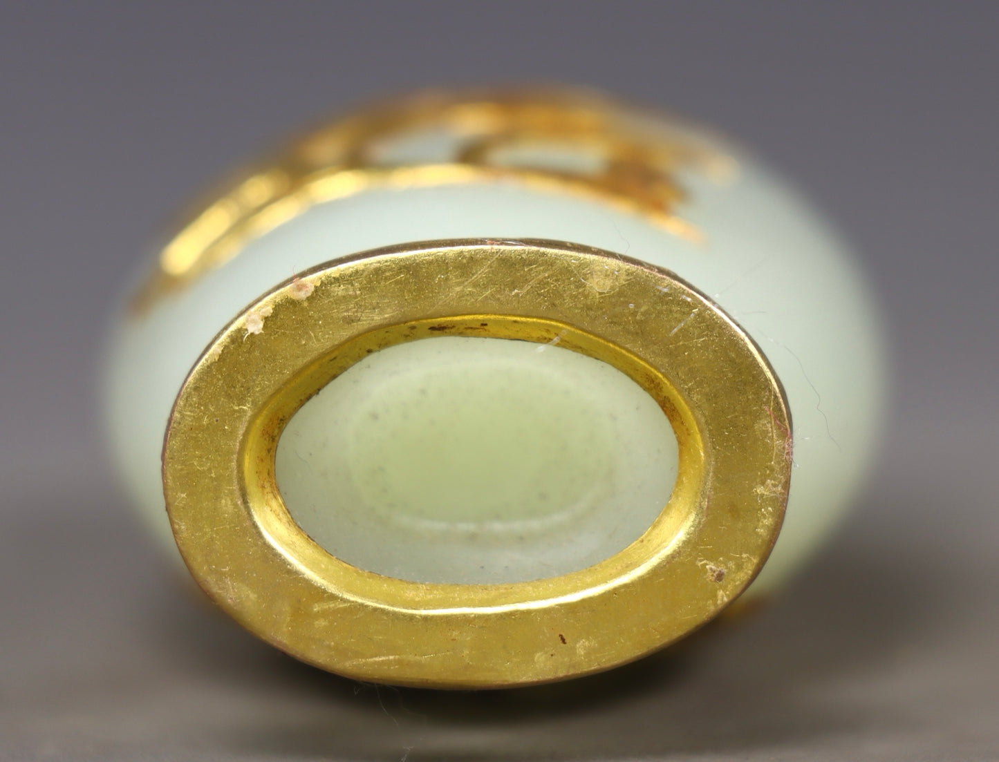 A2280 Superb Chinese Inlaying Copper Edge Hetian Jade Vase