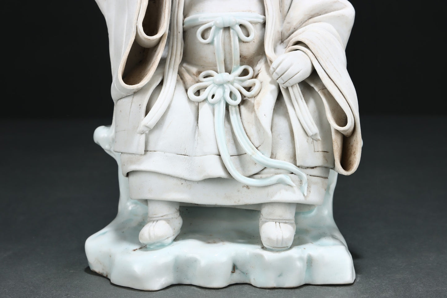 A2303 Vintage Chinese White Glaze Hutian Kiln Figure Porcelain Statue