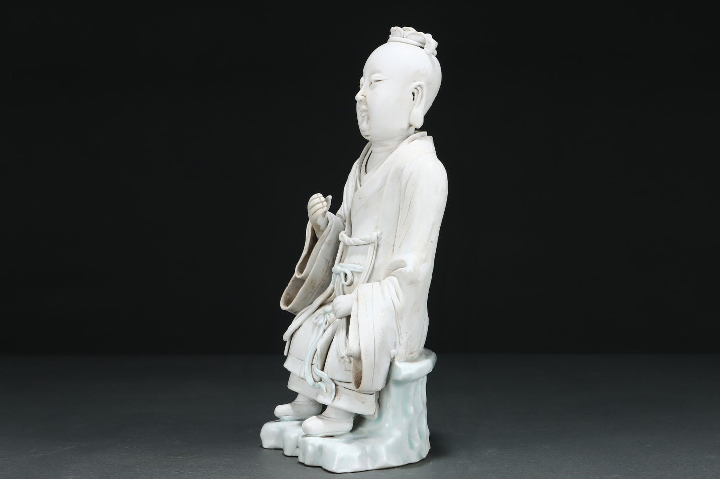 A2303 Vintage Chinese White Glaze Hutian Kiln Figure Porcelain Statue